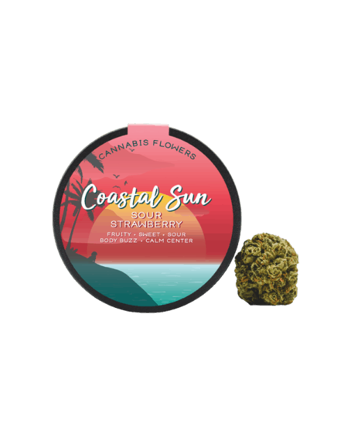 Coastal Sun Sour Strawberry THC Flower Transparent
